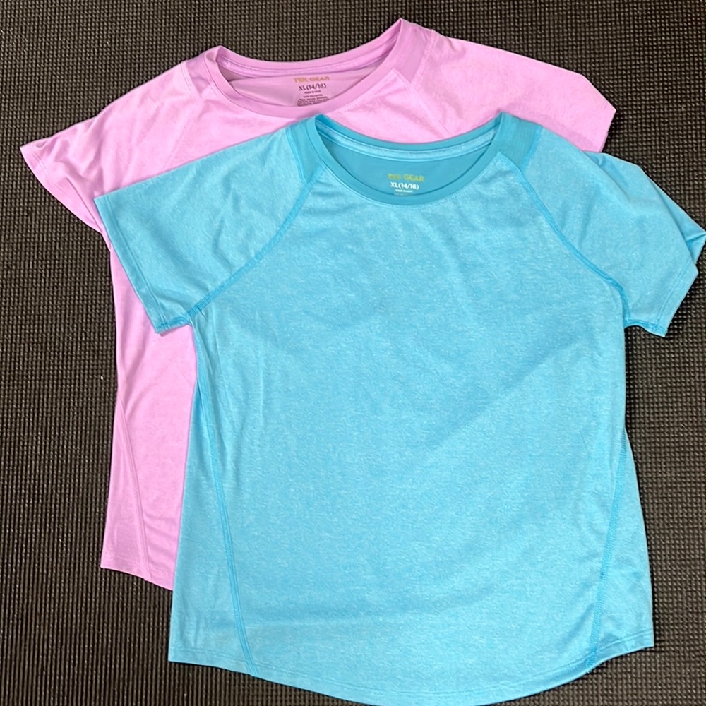 2 Pack Girls Tek Gear athletic shirts